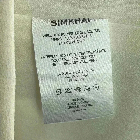 SIMKHAI by‎ Jonathan Simkhai Kat Embellished Minidress Size 6 Creamy White - Picture 10 of 16